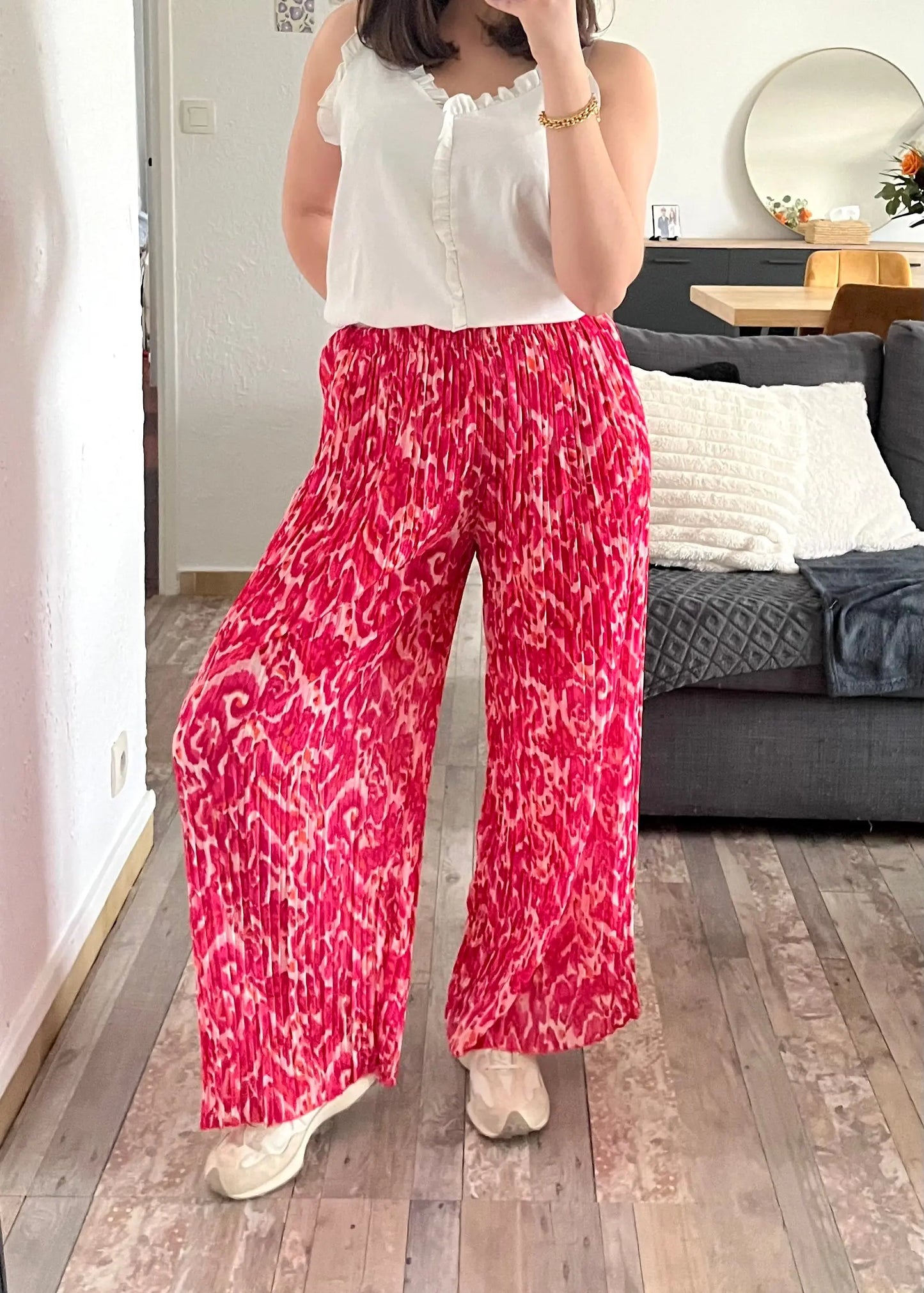 Pantalon BRÉSIL rose à motif Perlannie