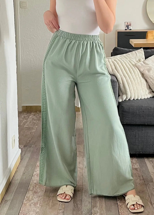 Pantalon MALDIVES vert sauge Perlannie